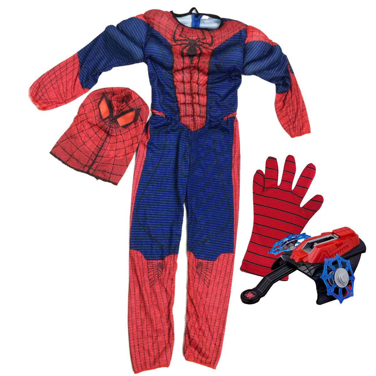 SPIDERMAN Zestaw Strój Dla Chłopca Kostium + Wyrzutnia Sieci 