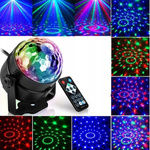 KULA DISCO PROJEKTOR RGB LED DYSKOTEKOWY REFLEKTOR NA IMPREZĘ LASER + PILOT